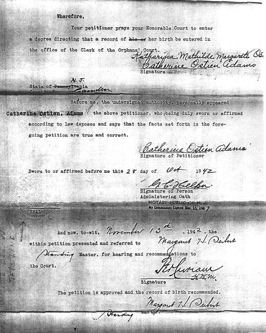 Catherine Ostien's Birth Certificate - Pg. 3