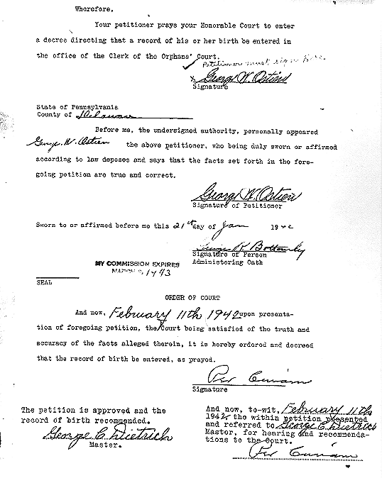 George Ostien's Birth Certificate - Pg. 3