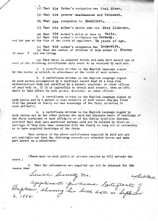 Henry Ostien's Birth Certificate - Pg. 2